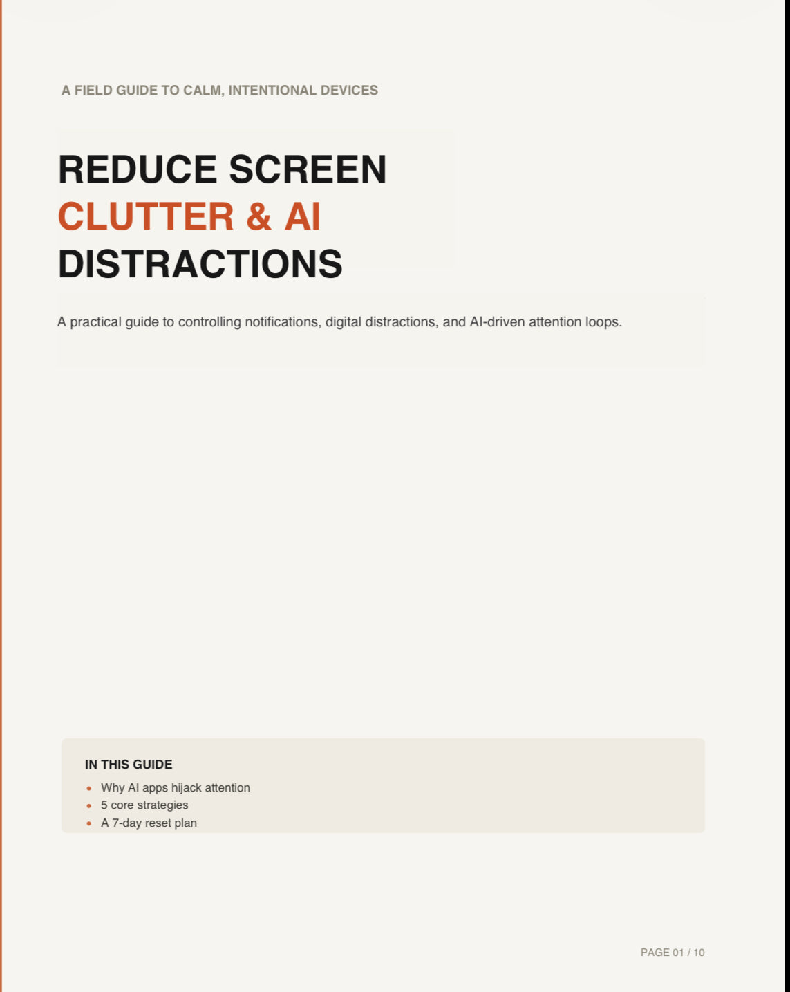 Reduce Screen Clutter & Ai Distractions